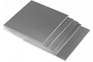 Bopaodao 304 Stainless Steel Plate 1.5mm x 100mm x 100mm, 5Pcs 304 SS Plates Sheets 0.06" x 4" x 4", Thickness 0.06 3/50 inch