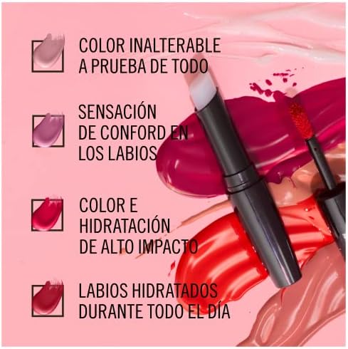 Rimmel, Duradouro Provocalips, Batom Fixo, 730 Faça um malva, Passo 1: 2,3 mL, Passo 2: 1,6 g