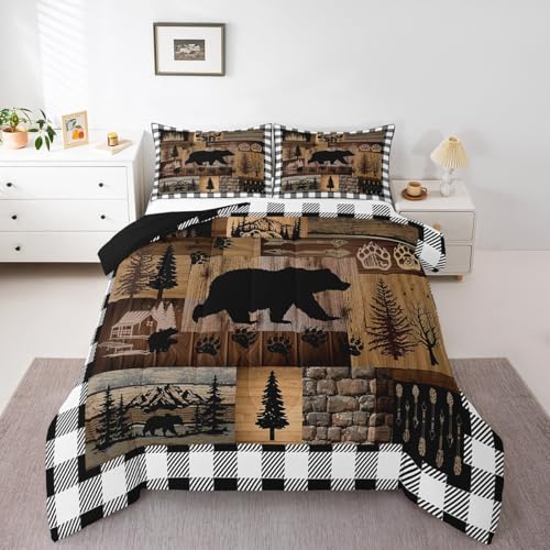 Bear Comforter Set Wildlife Animals Queen Size