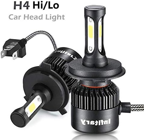 INFITARY H4/9003/HB2 Hi/Lo LED Headlight Bulbs Conversion Kits High/Low Beam Auto Headlamp Car Headlight 72W 6500K Cool White 8000LM Super Bright COB Chips