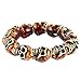 HZMAN Dark Brown Gothic Skull Bracelet Elastic Unisex,8Inch