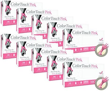 Microflex Colortouch Pink Powder Free Medical Grade Latex Exam Gloves (1000 Case)