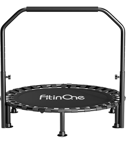 Mini Trampoline Pliable ZCMHAXJ 101,6 Cm – Capacité 200 Kg, Barre T Réglable, Silencieux, Pour Adultes Et Enfants