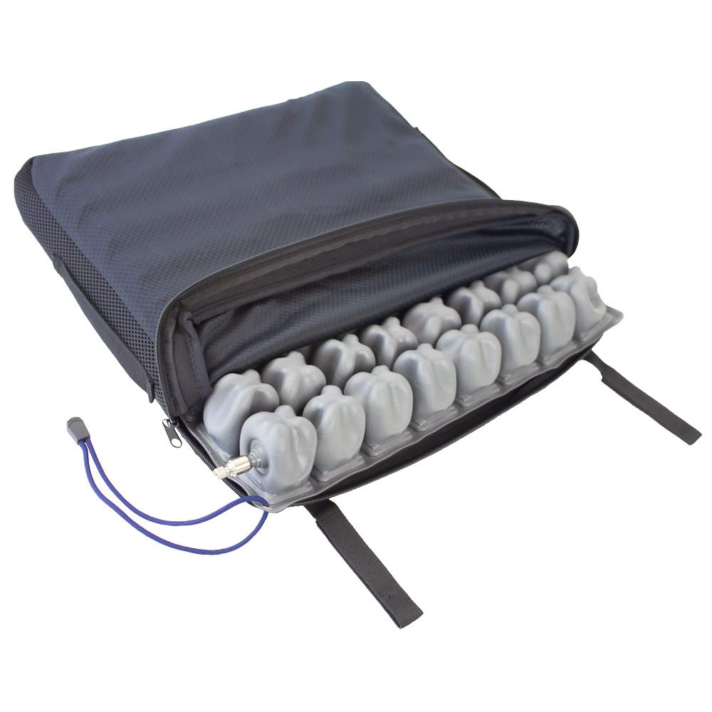 Mobiclinic®, Air Cushion, Pressure Relief and Bedsore Prevention, Ideal for Wheelchairs,45x40x6 cm, Breathable and Washable Cover, Includes Pump and Repair Kit, Q-AIR