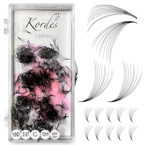 Photo 1 of Kordes 10D Lash Clusters – 500pcs Lash Extension Kit – 10D Volume C Curl Lash Clusters – Handmade and Premade Fans Eyelash Extensions – Natural Mink Eyelash Extensions – 9mm-16mm (9mm)