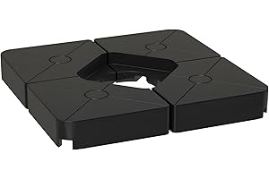 Outsunny Umbrella Weights for Cantilever Parasols, Set of 4 Heavy Duty Parasol Base Weights, 121 lbs Sand or 141 lbs Water Fi