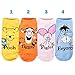 Kiss socks Socksense Animation Character Disney Series Women's Original Socks (Honey_4pairs)
