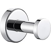 Angle Simple Single Bath Towel Hook, SUS304 Stainless Steel Round Coat Hook Wall Mounted, Robe Hanger for Kitchen Bathroom Polished Chrome