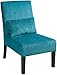 Red Hook Martina Contemporary Upholstered Armless Accent Chair with Back Pillow - Caribbean Blue