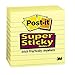 Post-it Super Sticky Lined Notes, 6 Sticky Note Pads, 4 x 4 in., School Supplies for Students, Ideal for Textbooks, Notebooks, Walls and Vertical Surfaces, Canary Yellow