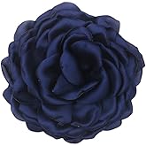 Large Satin Fabric Peony Flower Brooch Pins for Women Vintage Elegant Flower Brooch Hair Clip Pins Wedding Party Dance Dress Clothes Accessories