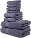 8 Piece Bath Towel Set. 2017(New Collection). 2 Bath Towels, 2 Hand Towels, 4 Washcloths. Premium Quality Turkish Towels. Super Soft, Plush and Highly Absorbent. (Towel Set - Set of 8, Denim Blue)