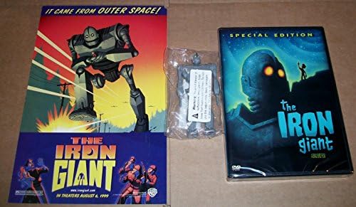 The Iron Giant (4.25 inches tall) Jointed (robot) Promo Figure and The Iron Giant Promo 4 page Teaser comic and The Iron Giant Special Edition Dvd