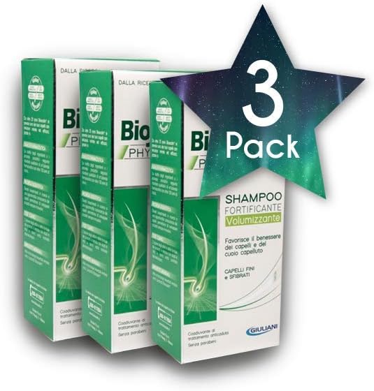 3 Pack Bioscalin Physiogenina Volumizing Shampoo 200Ml - Nourished From The Root - Brighter Appearance - Daily Use - Frequent Washing - Freshness And Well-Being - Hair Care - Italy