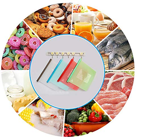 ACMEDE Silicone Fresh Bags Reusable Storage Bags Eco Friendly Airtight Seal Leak-proof Keeps Food Fresh for Freeze, Steam, Boil, Microwave (BPA free) 4 Pack Set 50 OZ