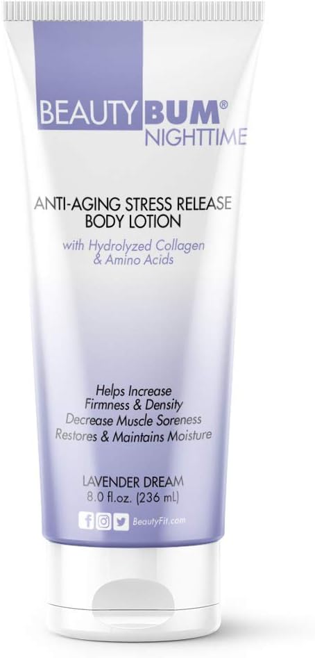 Beautyfit Beautybum Nighttime Anti Aging Stress Release Body Lotion With Hydrolyzed Collagen Amino Acids Lavender Dream 8 Oz Amazon Co Uk Beauty