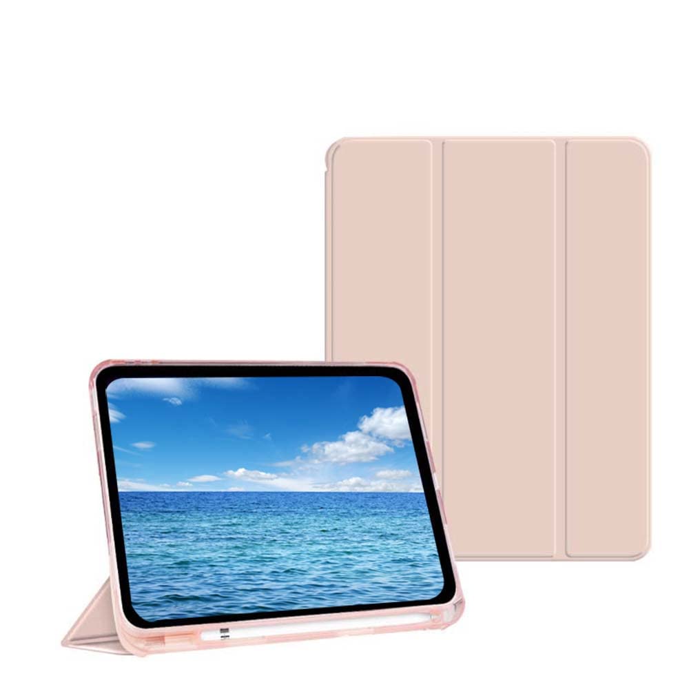 BXGH iPad Pro 11 Inch Case 2022(4th Gen)/2021(3rd Gen) with Pen Holder, Trifold Stand Smart Case with Soft TPU Backing, Auto Wake/Sleep-Rose
