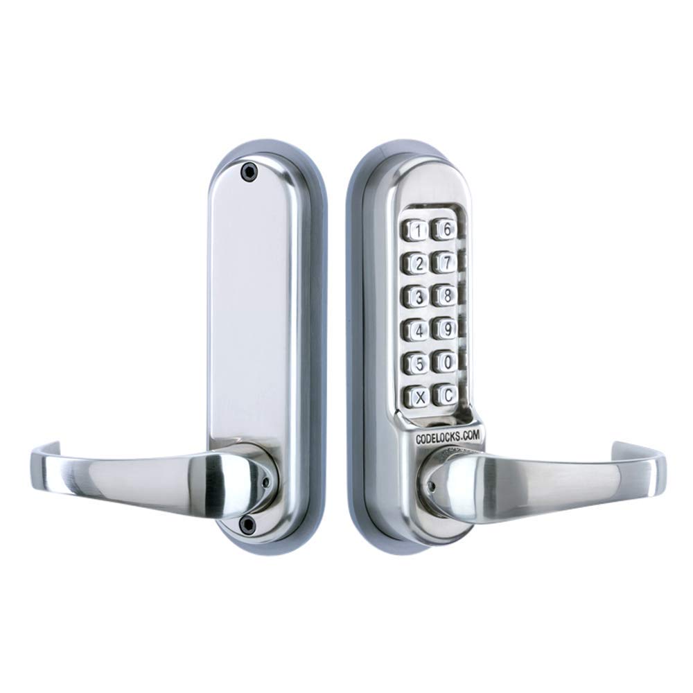 Codelocks 0510 SS CL510 Tubular Mortice Latch Mechanical Lock, PVD Stainless Steel