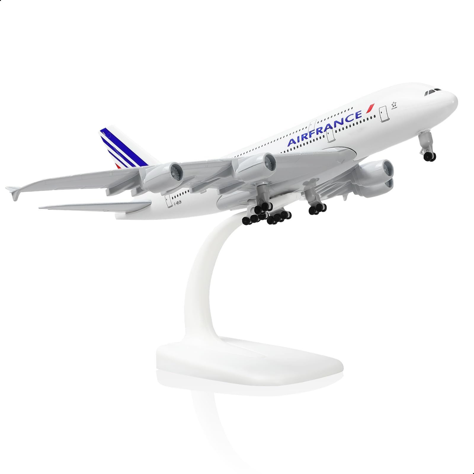 QIYUMOKE 1/300 Metal Plane Model for Air France A380 for Airbus A380 Model Airplane with Stand (7.5 Inch Long) Exhibition Decoration for Aviation Enthusiasts