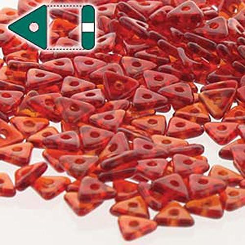 Red Czech Glass Sead Tri Beads 4.6mmx1.3mm Thick Approx 9gr Tube