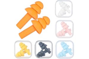 Fuyamp 6 Pairs Swimming Ear Plugs, Professional Waterproof Silicone Soft Ear Plugs Reusable Earplugs Noise Reducing Ear Plugs