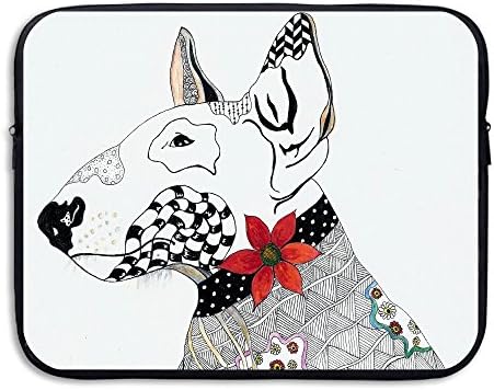 Business Briefcase Sleeve Artistic Bull Terrier Pattern Laptop Sleeve Case Cover Handbag For 15 Inch Macbook Pro/Macbook Air/Asus/Dell/Lenovo/Hp/Samsung/Sony/Women &amp; Men