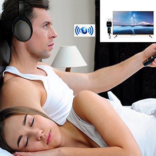 YETOR Bluetooth Transmitter for tv, 3.5mm Portable Stereo Audio Bluetooth Transmitter for pc MP3/MP4(NO Optical) Dual Link for Two Headphones (TX9) - Thumbnail 2