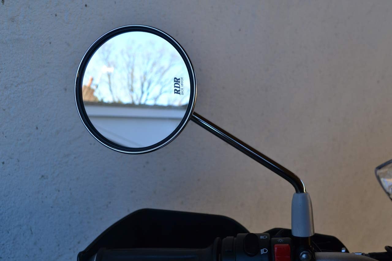 Chrome Scooter Rear View Mirrors for Commuter or Mopeds (1x8mm Right Clockwise & 1x8mm Left Anticlockwise) - Image 4