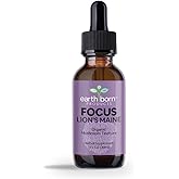 Earthborn Organic Lion’s Mane Mushroom Tincture – Herbal Liquid Drops – Natural Wellness Support – 1 oz (30 Servings)