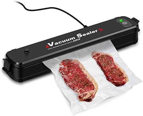 Vacuum Sealer, Food Vacuum Sealer, Qiandy Automatic Vacuum Sealing Machine for Dry Moist Food Preservation, Great for Youth Keeping Cereal and Dry Goods Longer (15pcs Sealer Bags Included)