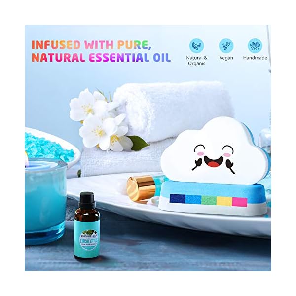 Rainbow-Bath-Bombs-Gift-Set-Ribivaul-4-Extra-Large-132-g-Handmade-Bath-Bombs-with-Natural-Ingredients Rainbow Bath Bombs 4x132g, Mother's Day & Valentine's Day Gift Set, Ribivaul Handmade Bath Bombs with Natural…