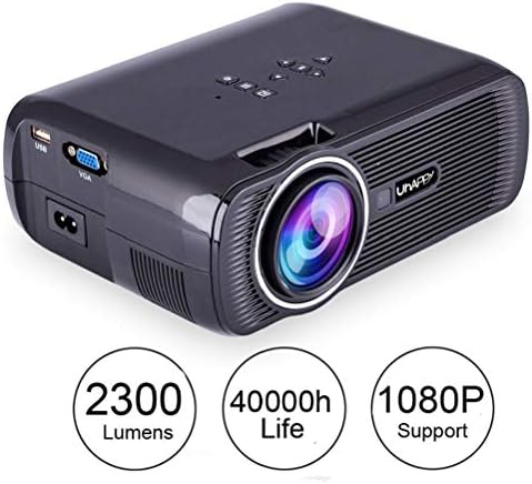 YUZEU Mini Full HD Portable Video Projector,Support 1080P/2500 Lumens/50000 Hours,HDMI Multimedia Home Cinema Projector,Support Android and IOS Phone/Pad/Laptop/Game