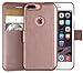 LUPA Wallet case for iPhone 7 Plus, Durable and Slim, Lightweight with Classic Design & Ultra-Strong Magnetic Closure, Faux Leather, Rose Gold, for Apple 7 Plus