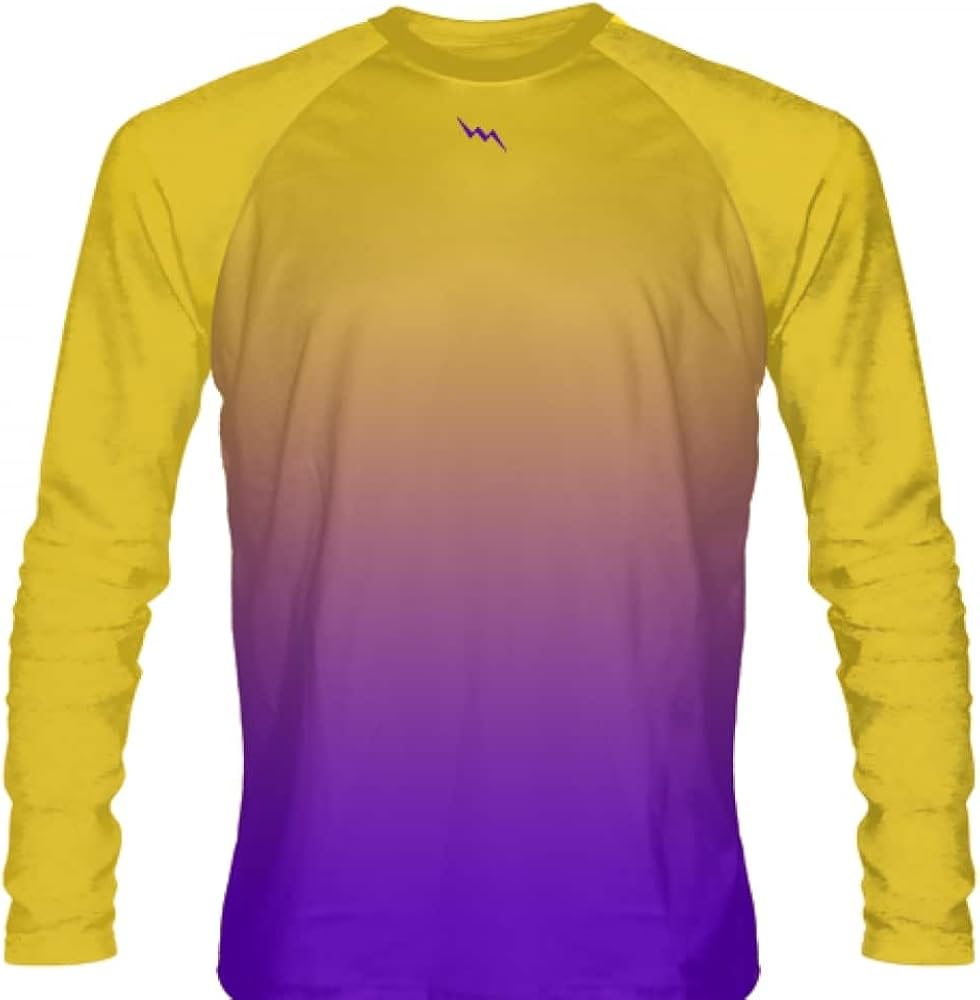 Amazon.com: Gold Purple Fade Ombre Long Sleeve Shirts Basketball Long Sleeve Shirt - Adult 