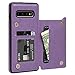 SUPWALL Compatible with Galaxy S10 Case Wallet, Case with Card Holder Embossed Butterfly Slim Folio Leather Cover Shockproof Kickstand with Credit Card Slot Protective Skin for Galaxy S10, Purple
