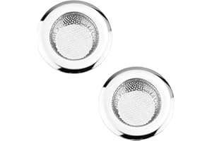 JYYHSF Drain Hair Catcher,Drain Stoper,Shower Drain Cover for Bathtub, Kitchen Sink Strainer, Stainless Steel Bathroom Sink, Drain Stopper with (2 PCS,4.5 in)