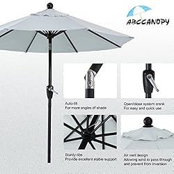 ABCCANOPY Durable Patio Umbrellas 7.5' Light Gray