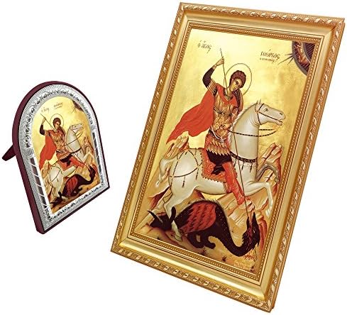 FengMicon Saint George Frame Catholic Gift Christian Icon Set