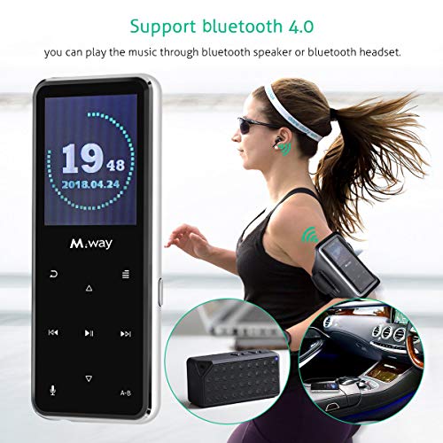 M WAY MP3 Player with Pedometer Lossless Sound Music Player, Support FM Radio/Video Player/Voice Recorder, 55 Hours Play And Zin Alloy Audio Player with Earphone+ Armband Standard - Thumbnail 3