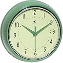 Infinity Instruments Retro 9-1/2-Inch Round Metal Wall Clock, Green