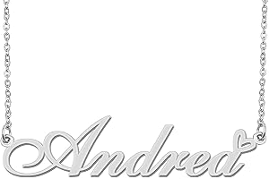 Aoloshow Personalized Heart Name Necklace Gold Custom Any Names Stainless Steel Jewelry for Womens Graduation