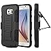Galaxy S6 Case, ENGIVE Dual Layer Hybrid Armor Full Body Protective Case with Kickstand and Removable Holster Swivel Belt Clip for Samsung Galaxy S6 (Black)