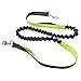 Hands Free Dog Leash，PYRUS Dual Handle Running Leash Shock Absorbing Extendible Bungee Adjustable Waist Belt For Running Walking & Jogging (Green)