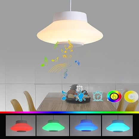 Rüsten Sie die Musik-Pendelleuchte mit Bluetooth-Lautsprecher Smart