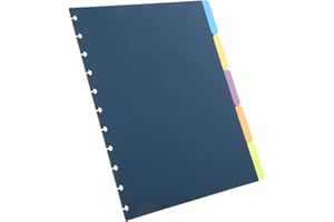 LOORGVEL Lot de 5 intercalaires multicolores givrés amovibles en polypropylène pour cahiers à spirales