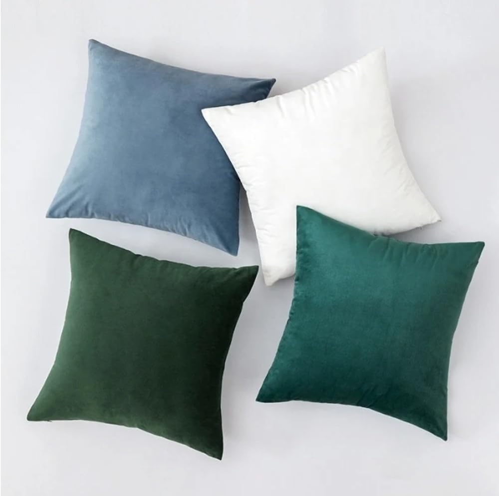 Oscars Emporium Cushion Covers 13 Colours Pillow cover 45cm x 45cm | 30cm x 50cm | 65cm x 65cm Soft Cushions Velvet Cushions | Throw Cushion | Luxury Cushion Invisible zip (45cm x 45cm, White)
