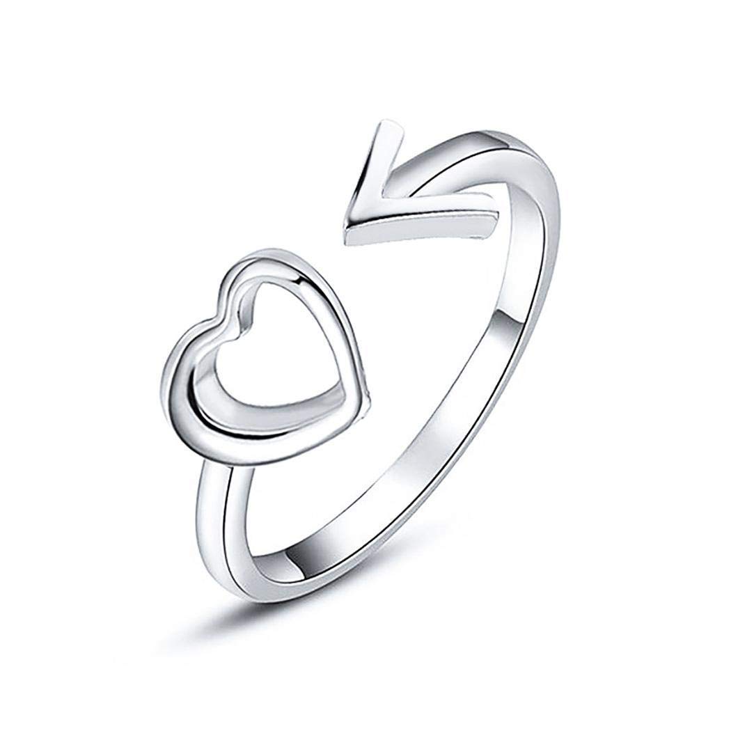 Lindames Women Jewelry Fashion Heart Arrow Shape Ring Rings