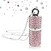 USB Flash Drive,Bling Rhinestone Diamond Crystal Glitter Lipstick Case Shining Jewelry Necklace,16GB,Sakura Pink