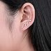 Snake Ear Climber Earrings Cubic Zirconia 925 Sterling Silver Ear Crawler Cuffs Earrings for Women Gift (Rose-Gold)