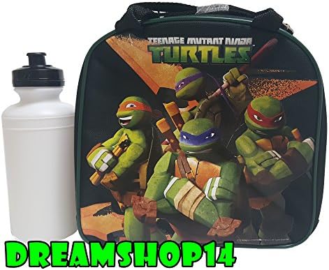 Teenage Mutant Ninja Turtles 9" Lunch Bag w/ Reusable Water Bottle Black FV